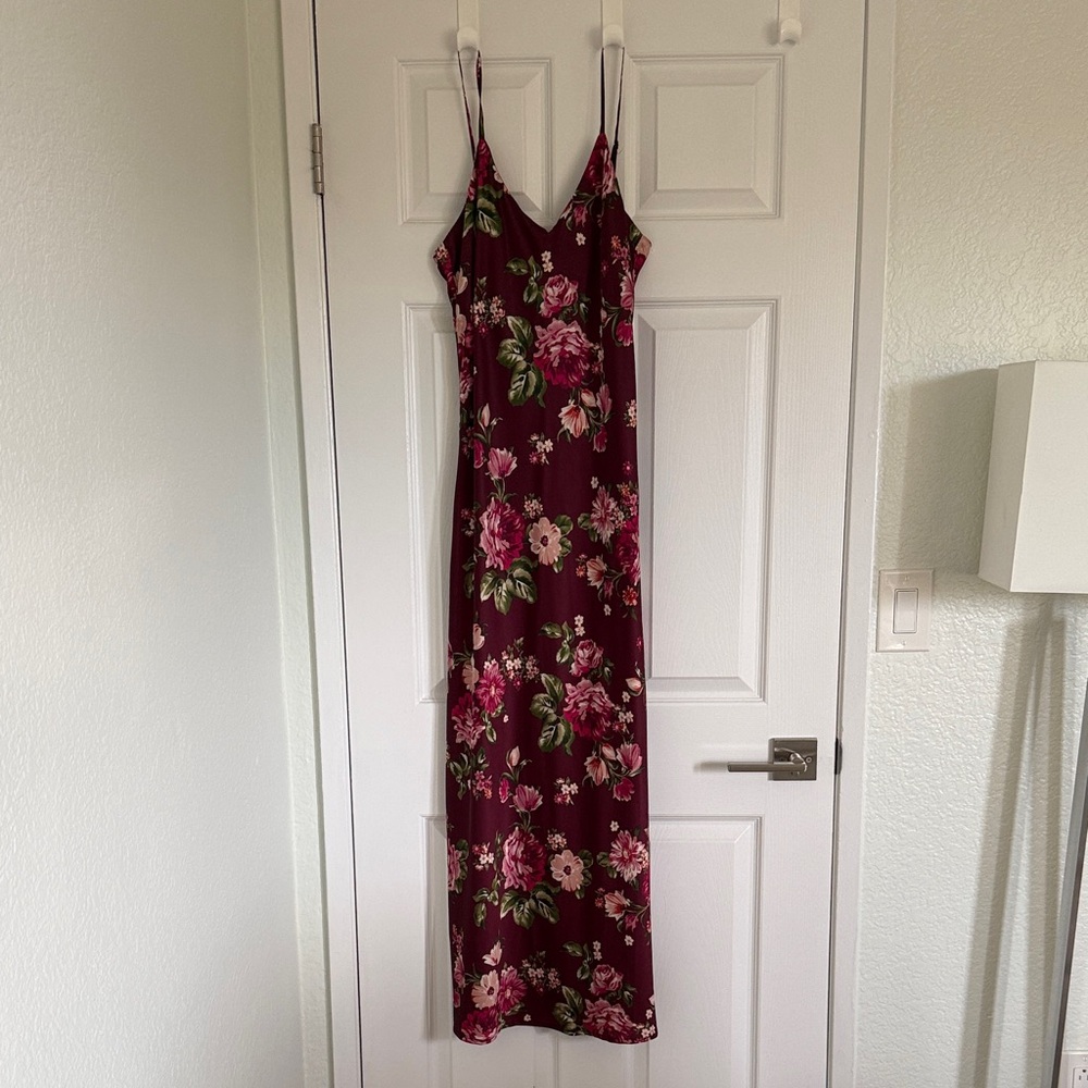 Joie Burgundy Floral Maxi Dress
